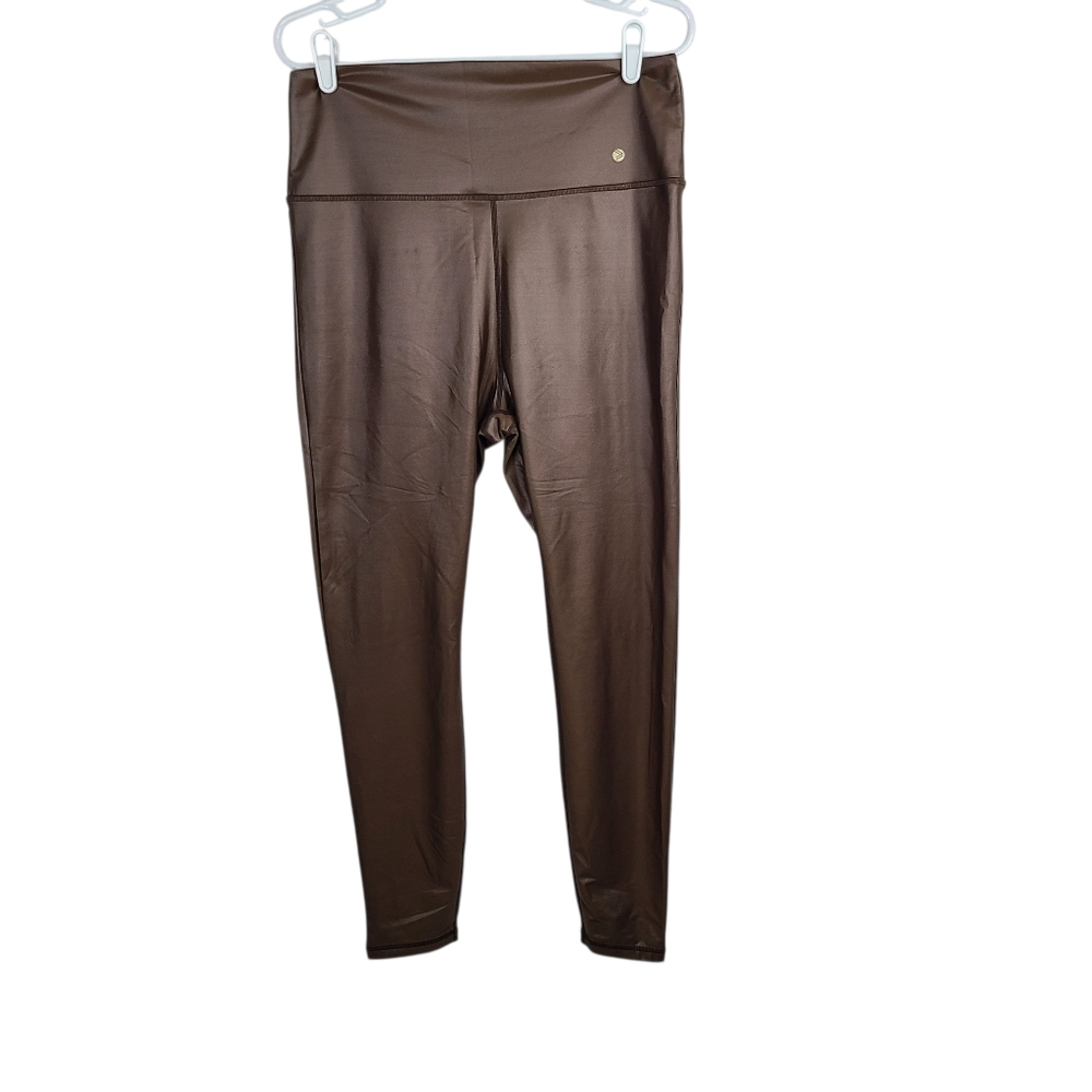 Savvi Brown Faux Leather Leggings Women's Size XL